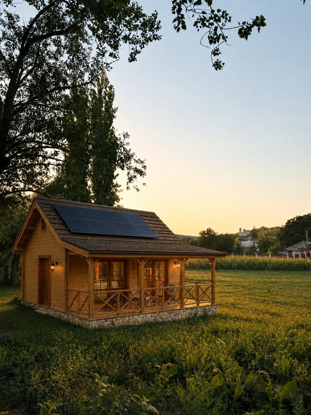 Căsuță ecologică din lemn la Casa Răutului (vizualizare concept)